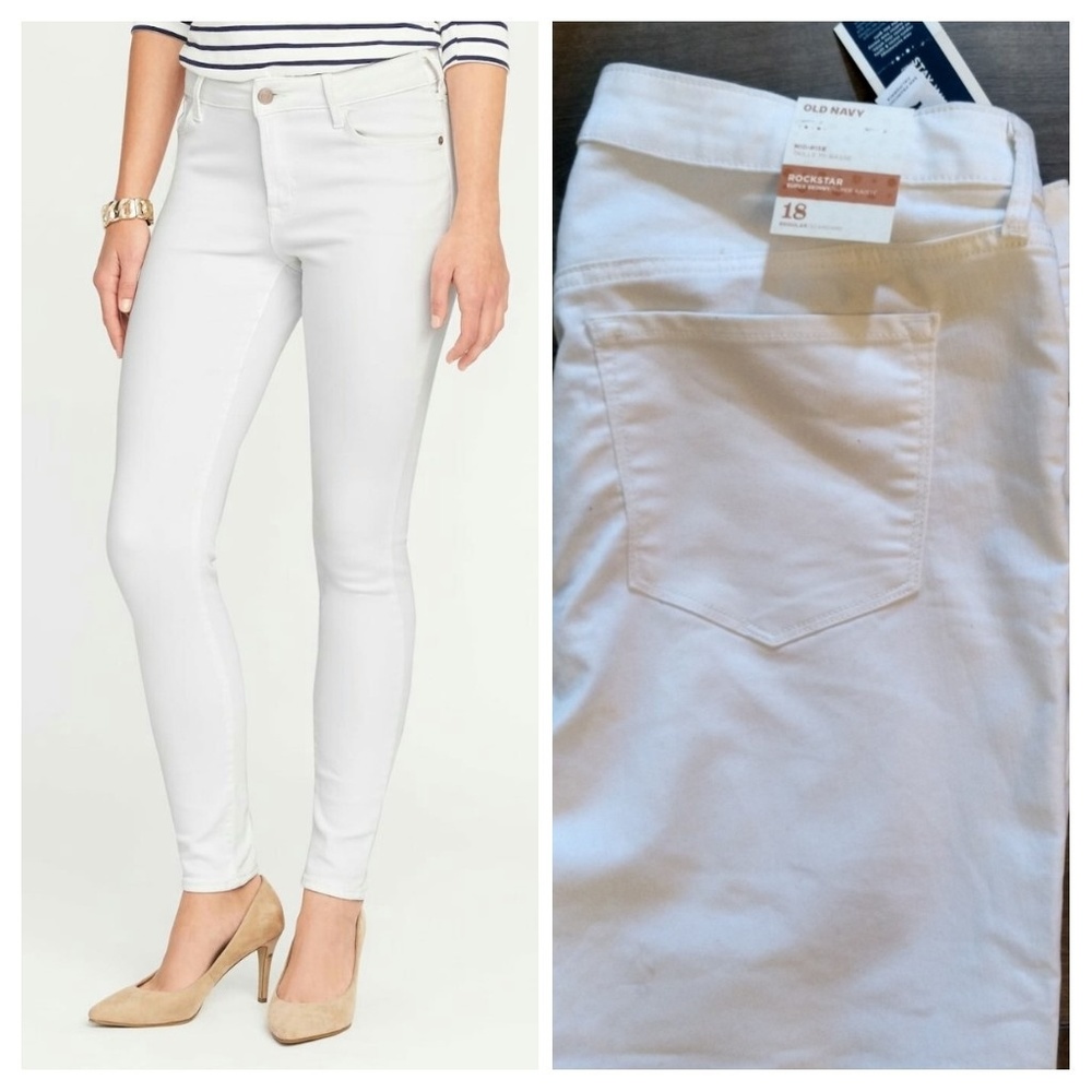 Old Navy Rockstar Super Skinny White Jeans